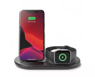 Беспроводное зарядное устройство Belkin BoostCharge 3-in-1 Wireless Charger for Apple Devices Black (WIZ001vfBK)
