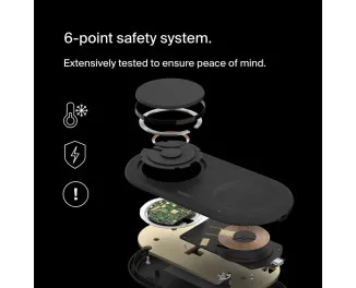 Бездротовий зарядний пристрій Belkin BoostCharge Pro 2-in-1 Magnetic Wireless Charging Pad with Qi2 15W Black (WIZ021vfBK)