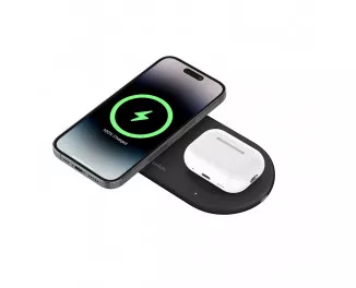Бездротовий зарядний пристрій Belkin BoostCharge Pro 2-in-1 Magnetic Wireless Charging Pad with Qi2 15W Black (WIZ021vfBK)