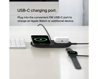 Бездротовий зарядний пристрій Belkin BoostCharge Pro 2-in-1 Magnetic Wireless Charging Pad with Qi2 15W Black (WIZ021vfBK)