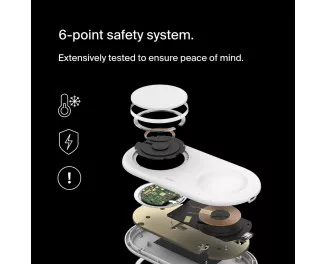 Беспроводное зарядное устройство Belkin BoostCharge Pro 2-in-1 Magnetic Wireless Charging Pad with Qi2 15W White (WIZ021vfWH)
