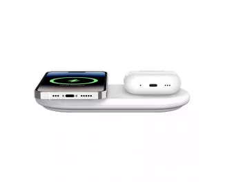 Беспроводное зарядное устройство Belkin BoostCharge Pro 2-in-1 Magnetic Wireless Charging Pad with Qi2 15W White (WIZ021vfWH)
