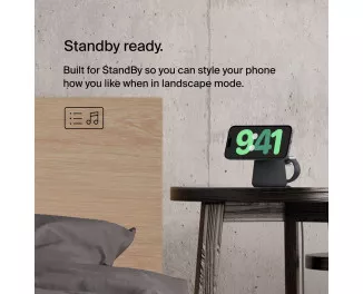 Беспроводное зарядное устройство Belkin BoostCharge Pro 2-in-1 Wireless Charging Dock with MagSafe 15W Charcoal (WIZ020vfH36)