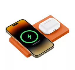 Беспроводное зарядное устройство Belkin BoostCharge Pro 2-in-1 Wireless Charging Pad with MagSafe 15W Orange (HR1H2)