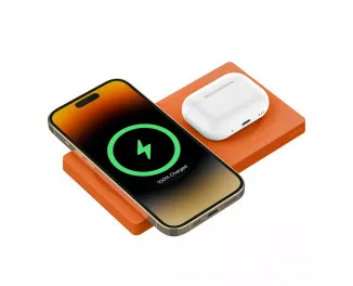 Беспроводное зарядное устройство Belkin BoostCharge Pro 2-in-1 Wireless Charging Pad with MagSafe 15W Orange (HR1H2)