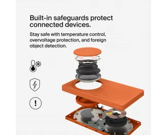 Бездротовий зарядний пристрій Belkin BoostCharge Pro 2-in-1 Wireless Charging Pad with MagSafe 15W Orange (HR1H2)
