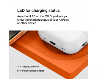 Бездротовий зарядний пристрій Belkin BoostCharge Pro 2-in-1 Wireless Charging Pad with MagSafe 15W Orange (HR1H2)
