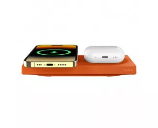 Бездротовий зарядний пристрій Belkin BoostCharge Pro 2-in-1 Wireless Charging Pad with MagSafe 15W Orange (HR1H2)
