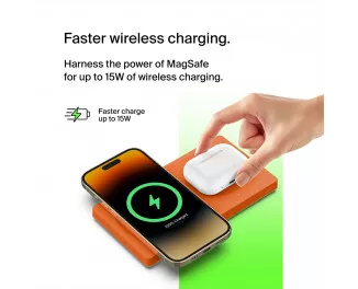 Бездротовий зарядний пристрій Belkin BoostCharge Pro 2-in-1 Wireless Charging Pad with MagSafe 15W Orange (HR1H2)