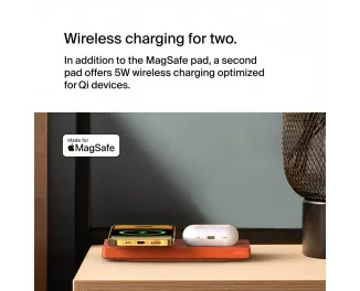 Бездротовий зарядний пристрій Belkin BoostCharge Pro 2-in-1 Wireless Charging Pad with MagSafe 15W Orange (HR1H2)