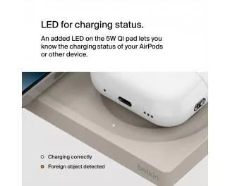 Бездротовий зарядний пристрій Belkin BoostCharge Pro 2-in-1 Wireless Charging Pad with MagSafe 15W Sand (WIZ019ttSA)
