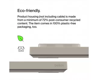 Бездротовий зарядний пристрій Belkin BoostCharge Pro 2-in-1 Wireless Charging Pad with MagSafe 15W Sand (WIZ019ttSA)