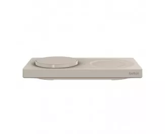Бездротовий зарядний пристрій Belkin BoostCharge Pro 2-in-1 Wireless Charging Pad with MagSafe 15W Sand (WIZ019ttSA)