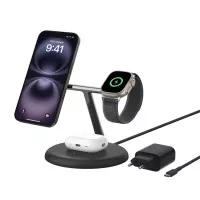 Бездротовий зарядний пристрій Belkin BoostCharge Pro 3-in-1 Magnetic Wireless Charging Stand with Qi2 15W Black (WIZ023vfBK)