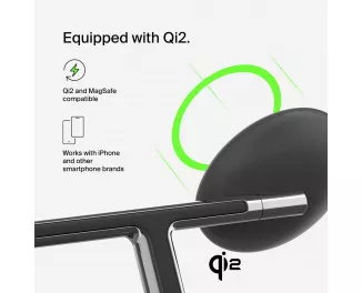 Беспроводное зарядное устройство Belkin BoostCharge Pro 3-in-1 Magnetic Wireless Charging Stand with Qi2 15W Black (WIZ023vfBK)