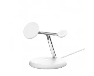 Бездротовий зарядний пристрій Belkin BoostCharge Pro 3-in-1 Magnetic Wireless Charging Stand with Qi2 15W White (WIZ023vfWH)