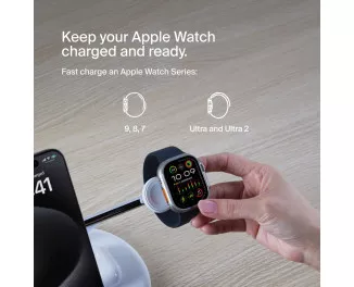 Бездротовий зарядний пристрій Belkin BoostCharge Pro 3-in-1 Magnetic Wireless Charging Stand with Qi2 15W White (WIZ023vfWH)