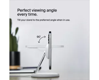 Бездротовий зарядний пристрій Belkin BoostCharge Pro 3-in-1 Magnetic Wireless Charging Stand with Qi2 15W White (WIZ023vfWH)
