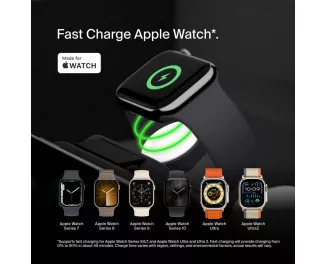 Бездротовий зарядний пристрій Belkin BoostCharge Pro 3-in-1 Magnetic Wireless Charging Travel Pad with Qi2 15W Black (WIZ024hqBK)