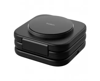 Бездротовий зарядний пристрій Belkin BoostCharge Pro 3-in-1 Magnetic Wireless Charging Travel Pad with Qi2 15W Black (WIZ024hqBK)