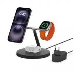 Беспроводное зарядное устройство Belkin BoostCharge Pro 3-in-1 Wireless Charger with Official MagSafe Charging 15W Black (WIZ017vfBK)