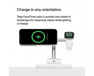 Беспроводное зарядное устройство Belkin BoostCharge Pro 3-in-1 Wireless Charger with Official MagSafe Charging 15W Black (WIZ017vfBK)