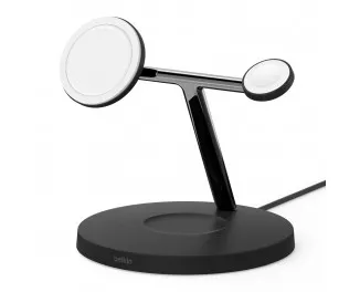 Беспроводное зарядное устройство Belkin BoostCharge Pro 3-in-1 Wireless Charger with Official MagSafe Charging 15W Black (WIZ017vfBK)