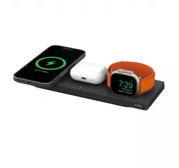 Беспроводное зарядное устройство Belkin BoostCharge Pro 3-in-1 Wireless Charging Pad with Official MagSafe Charging 15W Black (WIZ016vfBK, HPU72)