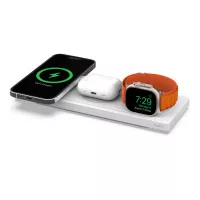 Беспроводное зарядное устройство Belkin BoostCharge Pro 3-in-1 Wireless Charging Pad with Official MagSafe Charging 15W White (WIZ016vfWH, HPU82)