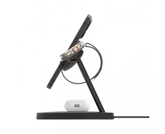 Беспроводное зарядное устройство Belkin BoostCharge Pro 3-in-1 Wireless Charging Stand with Qi2 15W Black (WIZ032kqBK)