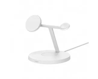 Беспроводное зарядное устройство Belkin BoostCharge Pro 3-in-1 Wireless Charging Stand with Qi2 15W White (WIZ032kqWH)