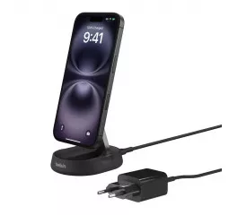 Беспроводное зарядное устройство Belkin BoostCharge Pro Convertible Magnetic Wireless Charging Stand with Qi2 15W Black (WIA008vfBK)