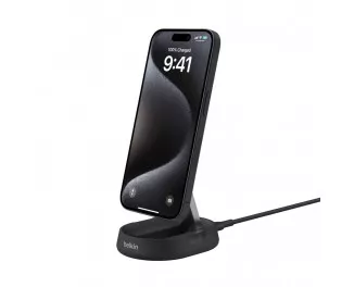 Беспроводное зарядное устройство Belkin BoostCharge Pro Convertible Magnetic Wireless Charging Stand with Qi2 15W Black (WIA008vfBK)
