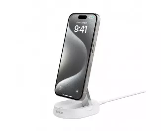 Беспроводное зарядное устройство Belkin BoostCharge Pro Convertible Magnetic Wireless Charging Stand with Qi2 15W White (WIA008vfWH)