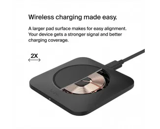 Бездротовий зарядний пристрій Belkin BoostCharge Pro Universal Easy Align Wireless Charging Pad 15W Black (WIA007vfBK)