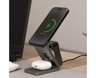 Беспроводное зарядное устройство Proove Titan Volt 3in1 Gray (WSTV15000003)