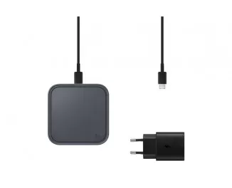 Беспроводное зарядное устройство Samsung 15W Wireless Charger Pad (with TA) Black (EP-P2400TBEGEU)