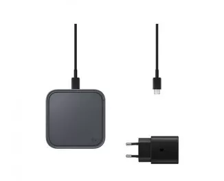 Бездротовий зарядний пристрій Samsung 15W Wireless Charger Pad (with TA) Black (EP-P2400TBRGRU)