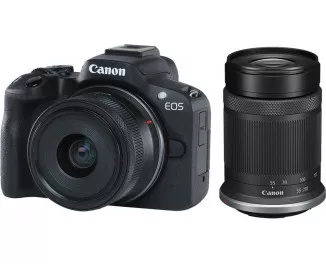 Беззеркальный фотоаппарат Canon EOS R50 RF-S 18-45 IS STM + RF-S 55-210 IS STM Black (5811C034)