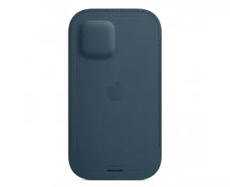 Чехол для Apple iPhone 12 / 12 Pro  Apple Leather Sleeve with MagSafe Baltic Blue (MHYD3)