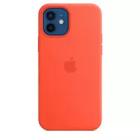 Чохол для Apple iPhone 12 / 12 Pro Silicone Case with MagSafe and Splash Screen Electric Orange