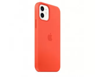 Чехол для Apple iPhone 12 / 12 Pro  Silicone Case with MagSafe and Splash Screen Electric Orange