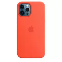 Чохол для Apple iPhone 12 Pro Max Silicone Case with MagSafe and Splash Screen Electric Orange