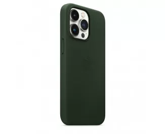 Чохол для Apple iPhone 13 Pro Max Apple Leather Case with MagSafe Sequoia Green (MM1Q3)