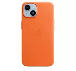 Чохол для Apple iPhone 14  Apple Leather Case with MagSafe Orange (MPP83)