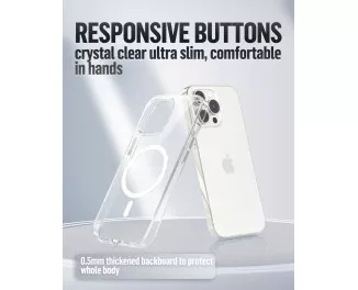 Чохол для Apple iPhone 14 Pro Max  Blueo Crystal Drop Pro Resistance Phone Case with MagSafe Transparent