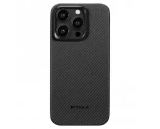Чехол для iPhone 15 Pro Pitaka MagEZ Case 4 Twill 600D Black/Grey (KI1501PA)