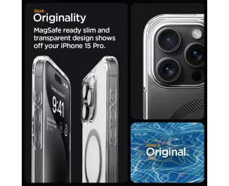 Чехол для iPhone 15 Pro Spigen Ultra Hybrid MagFit Carbon Fiber (ACS06717)