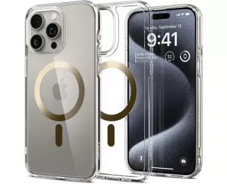 Чехол для iPhone 15 Pro Spigen Ultra Hybrid MagFit Gold (ACS06718)