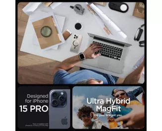 Чехол для iPhone 15 Pro Spigen Ultra Hybrid MagFit Gold (ACS06718)